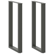 Tafelpoten 2 st U-vormig 40x100 cm staal antraciet