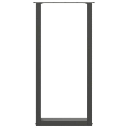 Salontafelpoten 2 st U-vormig 40x(100-101) cm staal antraciet