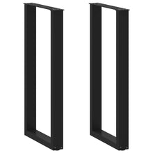 Salontafelpoten 2 st U-vormig 50x(100-101) cm staal zwart