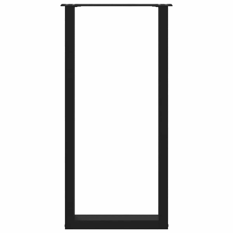 Salontafelpoten 2 st U-vormig 50x(100-101) cm staal zwart