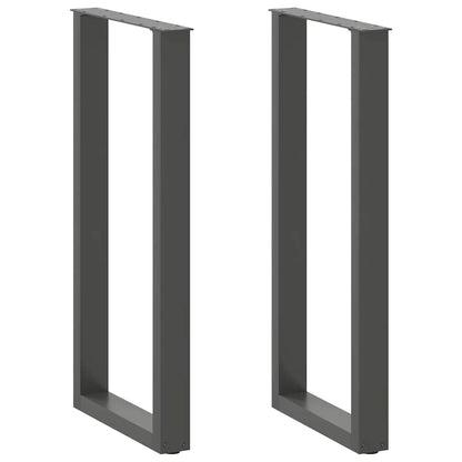 Salontafelpoten 2 st U-vormig 50x(100-101) cm staal antraciet