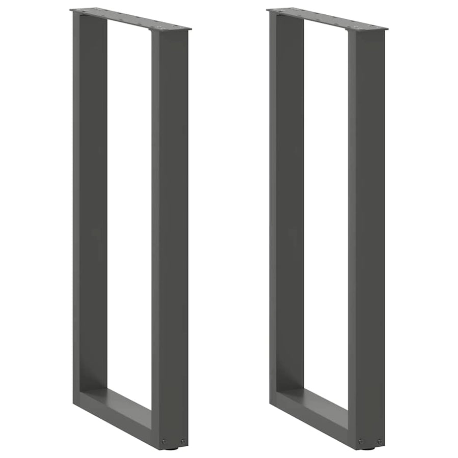Salontafelpoten 2 st U-vormig 50x(100-101) cm staal antraciet