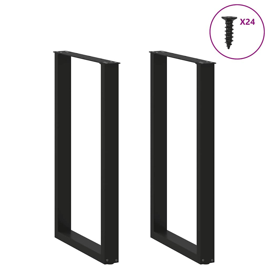 Bartafelpoten 2 st U-vormig 60x(100-101) cm staal zwart