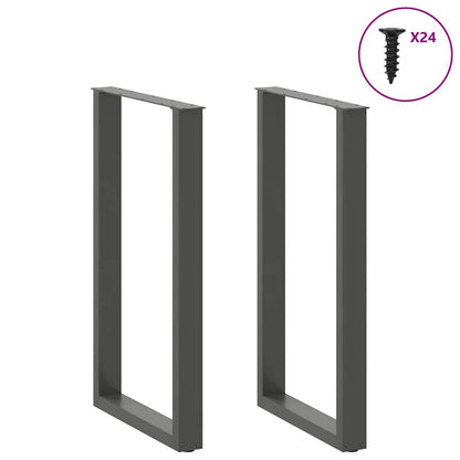 Bartafelpoten 2 st U-vormig 60x(100-101) cm staal antraciet