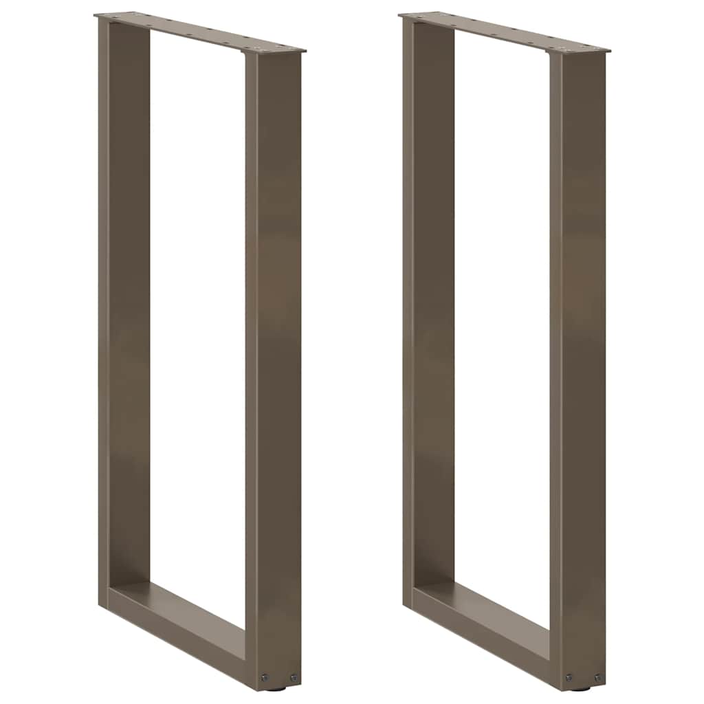 Salontafelpoten U-Vormig Staal Naturel 2 60 x (100-101) cm