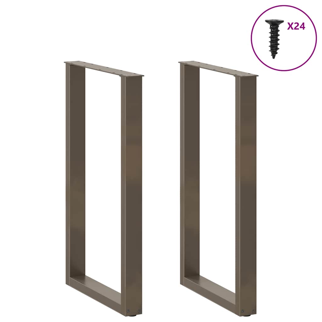 Salontafelpoten U-Vormig Staal Naturel 2 60 x (100-101) cm