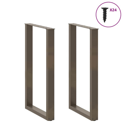 Salontafelpoten U-Vormig Staal Naturel 2 60 x (100-101) cm