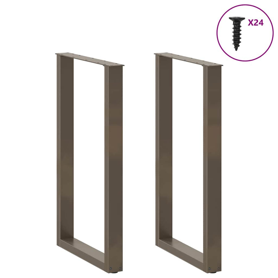 Salontafelpoten U-Vormig Staal Naturel 2 60 x (100-101) cm