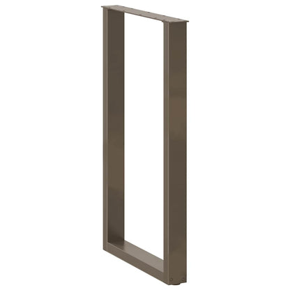 Salontafelpoten U-Vormig Staal Naturel 2 60 x (100-101) cm