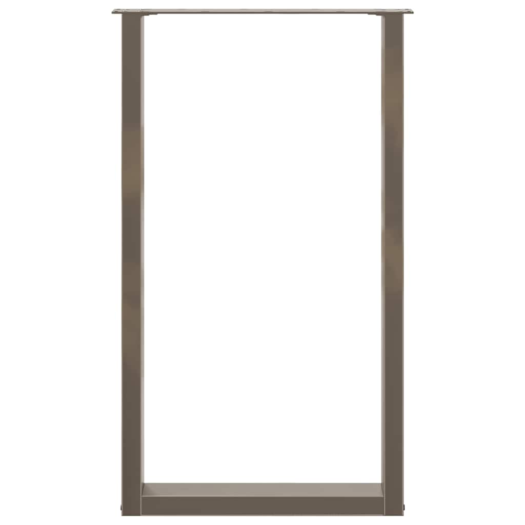Salontafelpoten U-Vormig Staal Naturel 2 60 x (100-101) cm