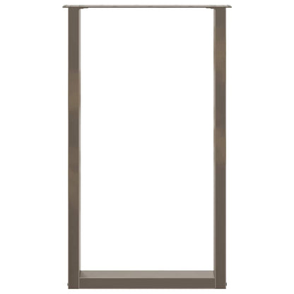 Salontafelpoten U-Vormig Staal Naturel 2 60 x (100-101) cm