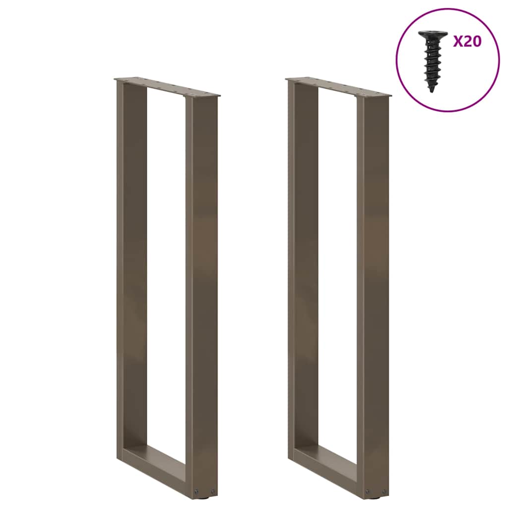 Salontafelpoten U-Vormig Staal Naturel 2 40 x (110-111) cm