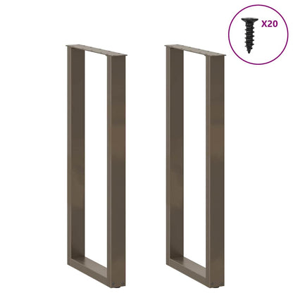 Salontafelpoten U-Vormig Staal Naturel 2 40 x (110-111) cm