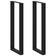 Tafelpoten 2 st U-vorm 50x110 cm staal zwart