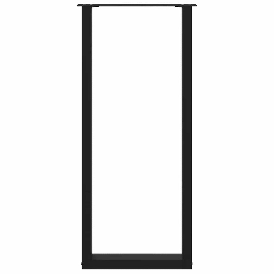 Salontafelpoten 2 st U-vormig 50x(110-111) cm staal zwart