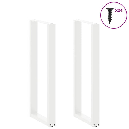 Salontafelpoten 2 st U-vormig 50x(110-111) cm staal wit