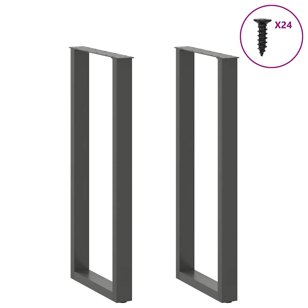 Bartafelpoten 2 st U-vormig 50x(110-111) cm staal antraciet