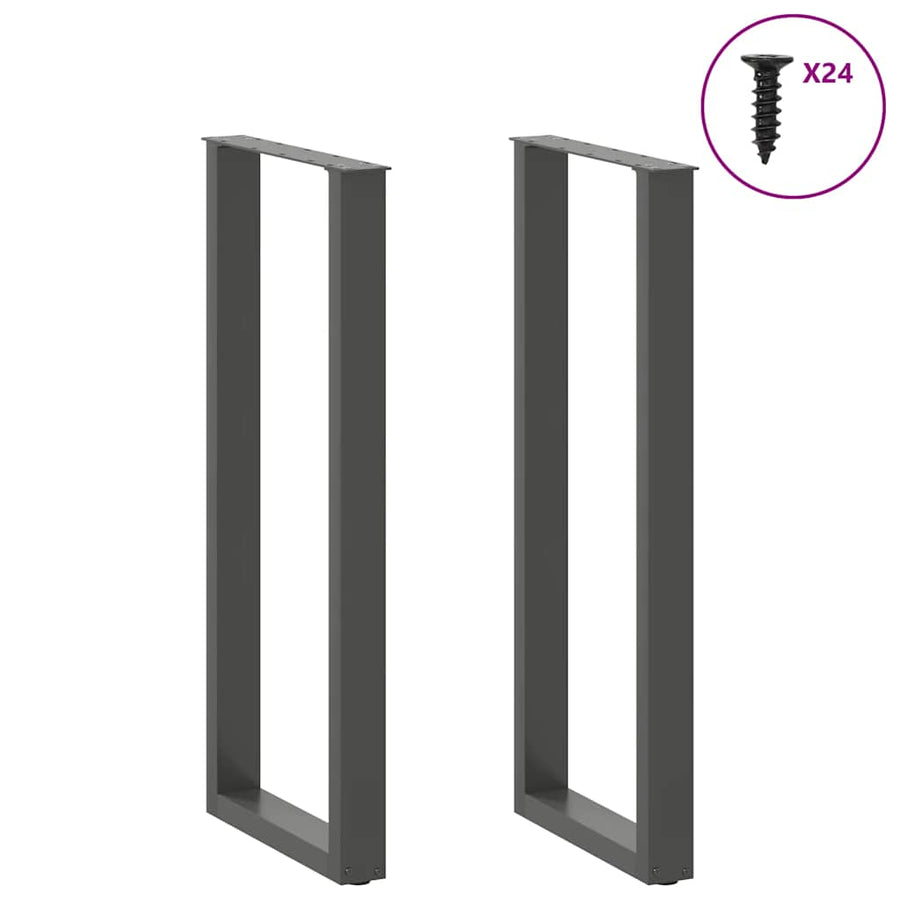 Bartafelpoten 2 st U-vormig 50x(110-111) cm staal antraciet