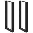 Tafelpoten 2 st U-vormig 60x110 cm staal zwart