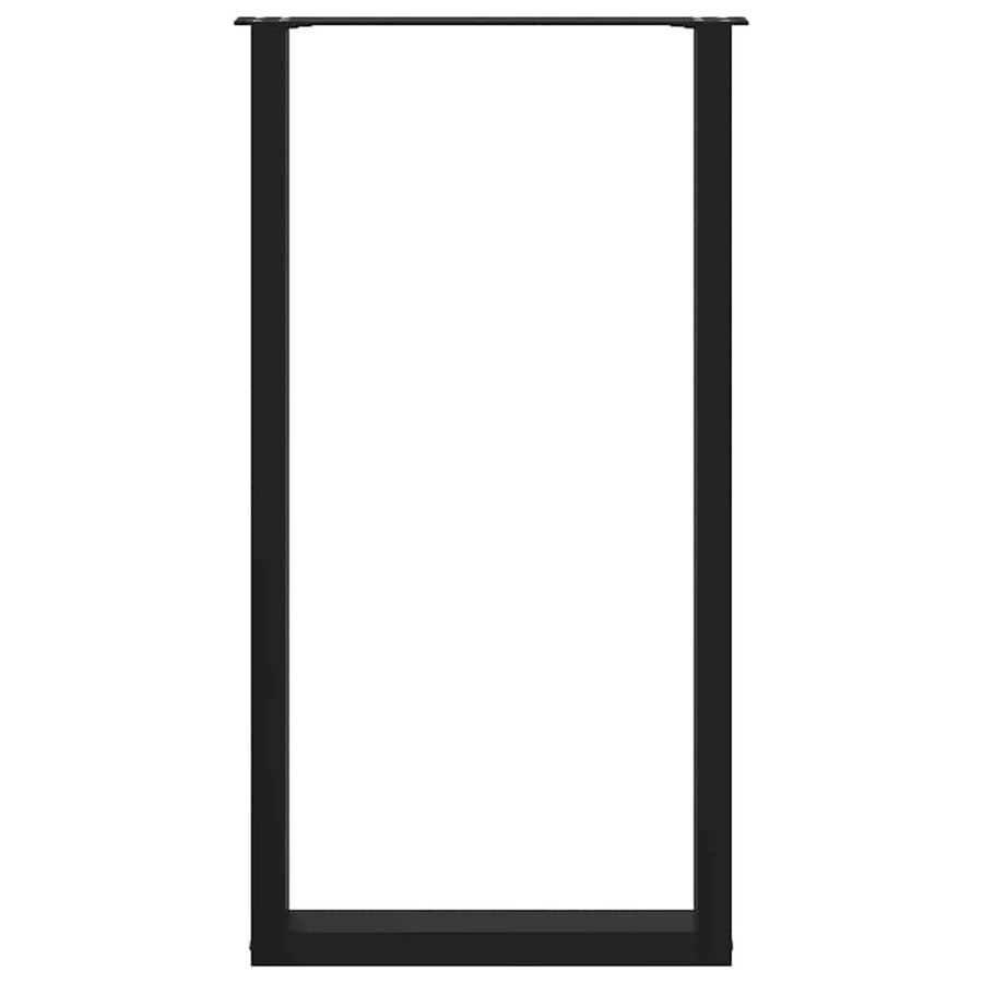 Salontafelpoten 2 st U-vormig 60x(110-111) cm staal zwart