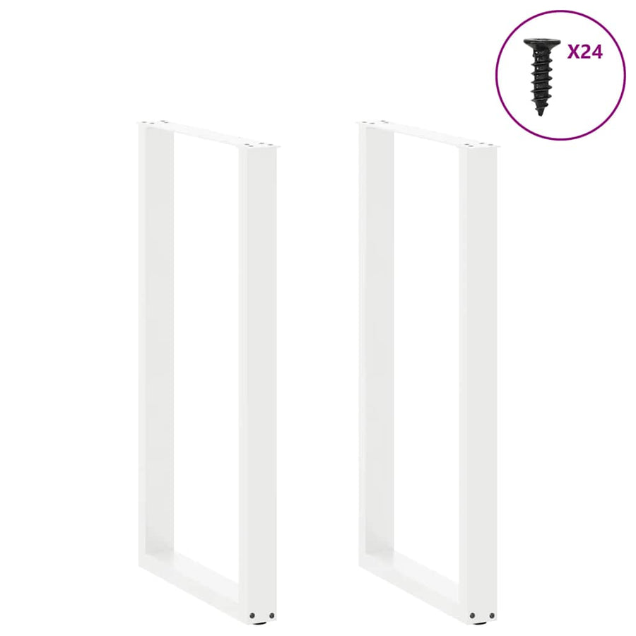 Salontafelpoten 2 st U-vormig 60x(110-111) cm staal wit