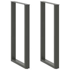 Tafelpoten 2 st U-vormig 60x110 cm staal antraciet