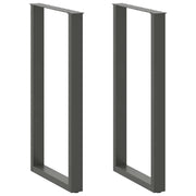 Tafelpoten 2 st U-vormig 60x110 cm staal antraciet