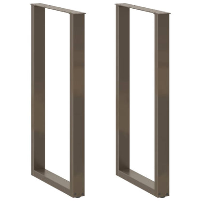 Salontafelpoten U-Vormig Staal Naturel 2 60 x (110-111) cm