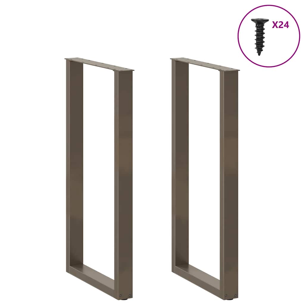 Salontafelpoten U-Vormig Staal Naturel 2 60 x (110-111) cm