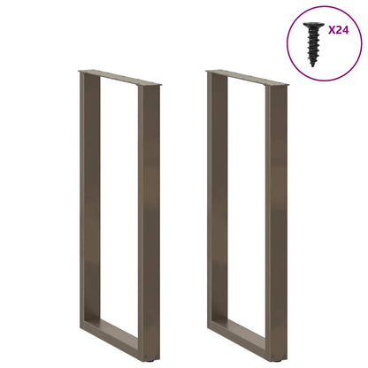 Salontafelpoten U-Vormig Staal Naturel 2 60 x (110-111) cm