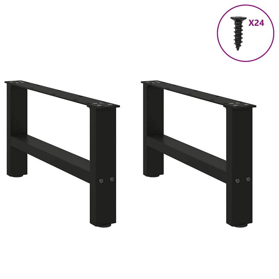 Salontafelpoten 2 st 30×60 cm staal zwart