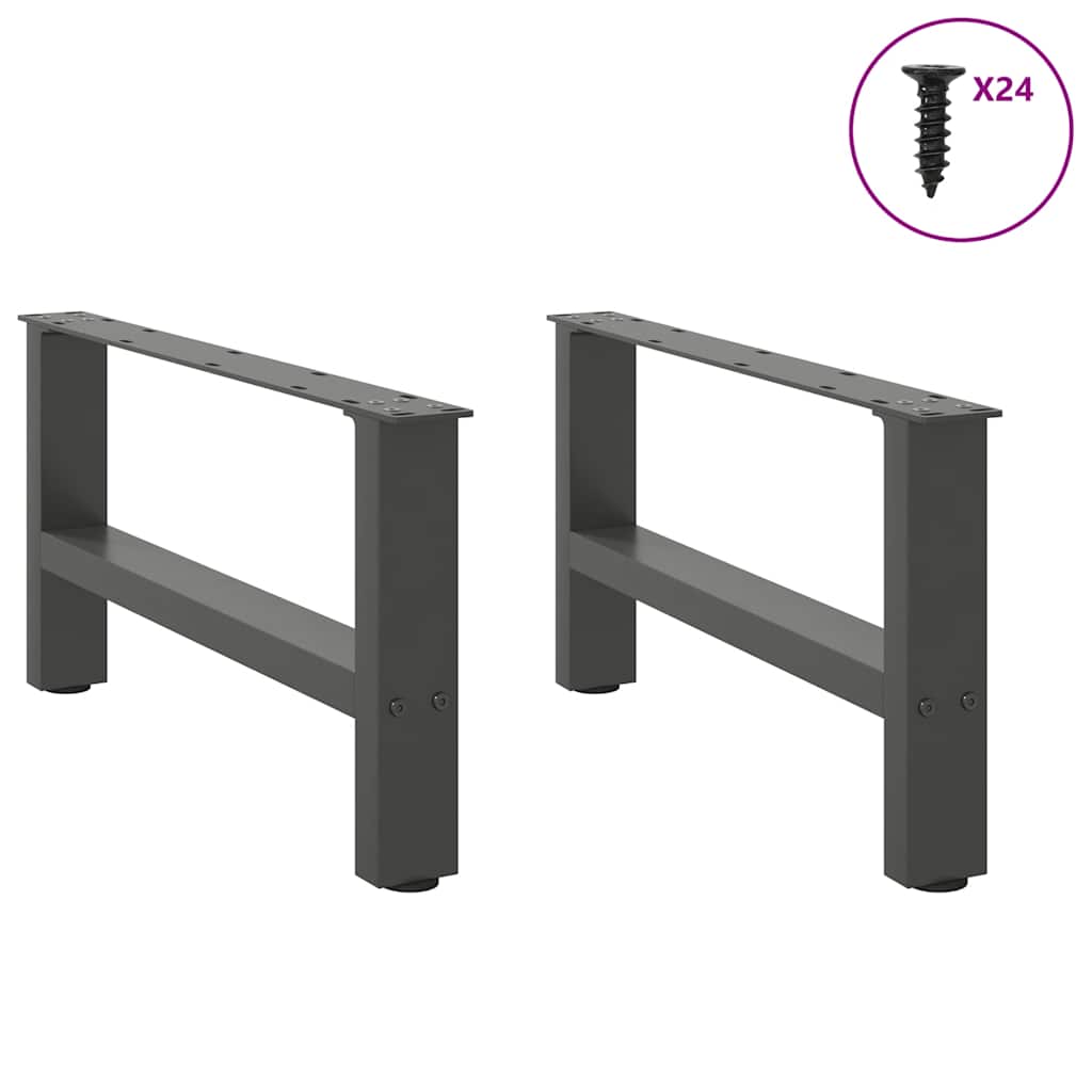Salontafelpoten 2 st 30×60 cm staal antraciet