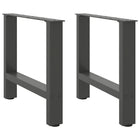 Tafelpoten 2 st 60x42 cm staal antraciet