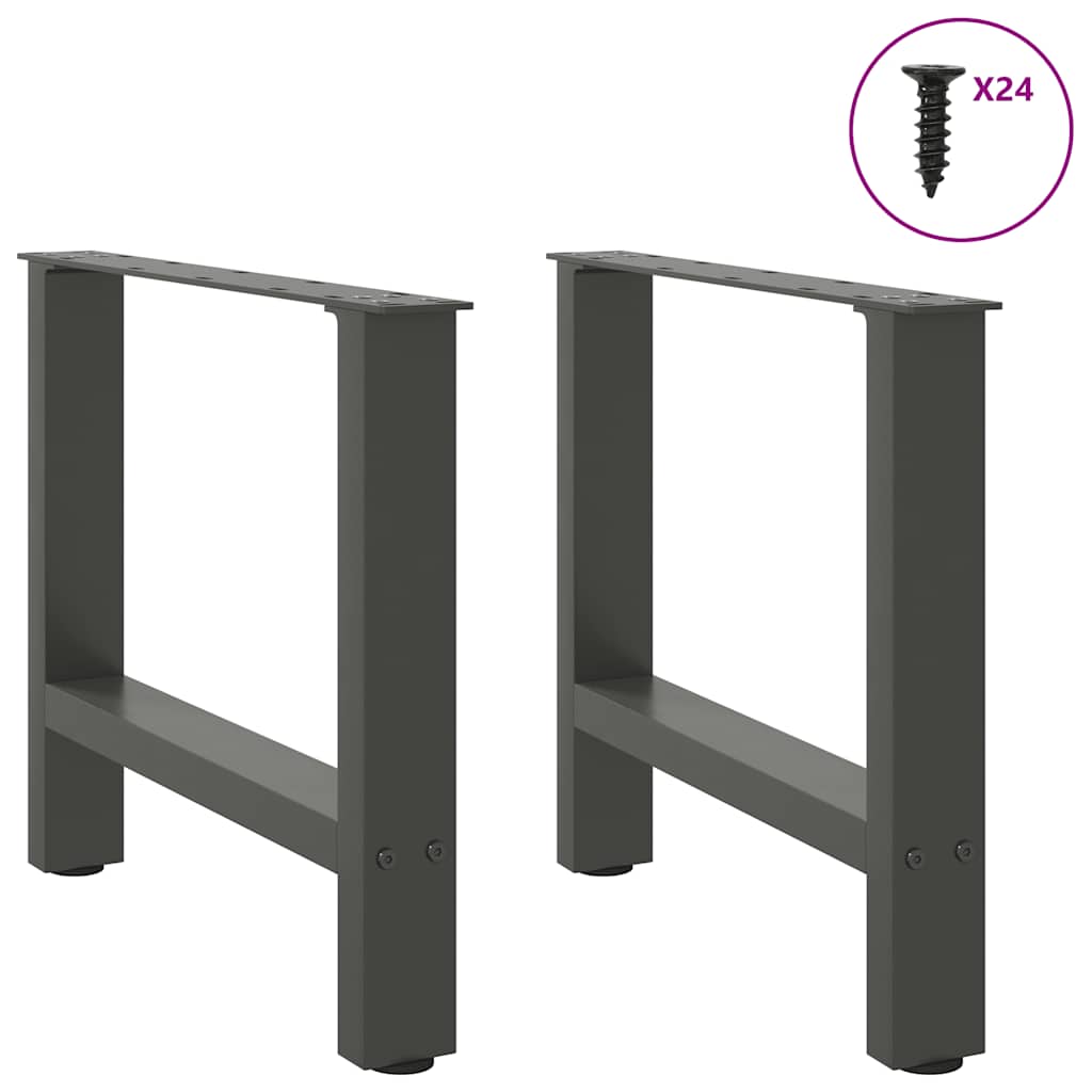 Salontafelpoten Staal Antraciet 60 x (42-43) cm