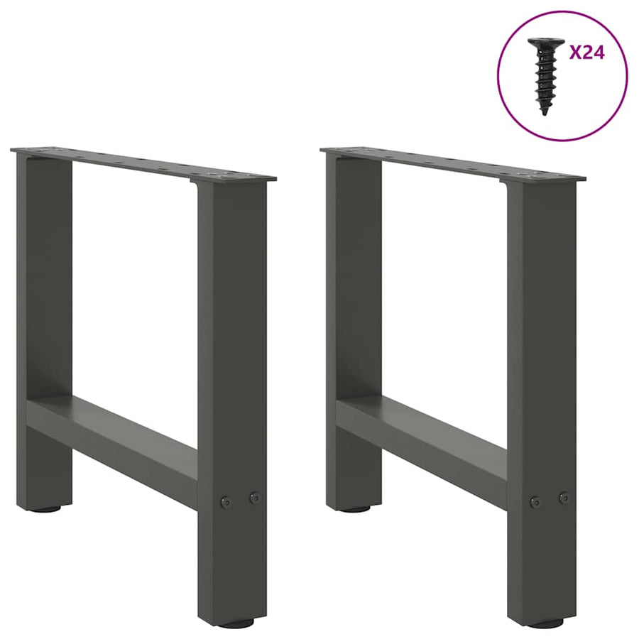 Salontafelpoten Staal Antraciet 60 x (42-43) cm