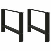 Salontafelpoten 2 st 70x42-43 cm staal zwart