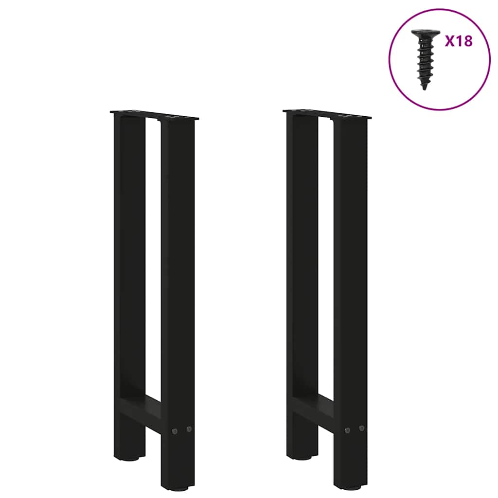 Console tafelpoten 2 st 28x(72-73) cm staal zwart