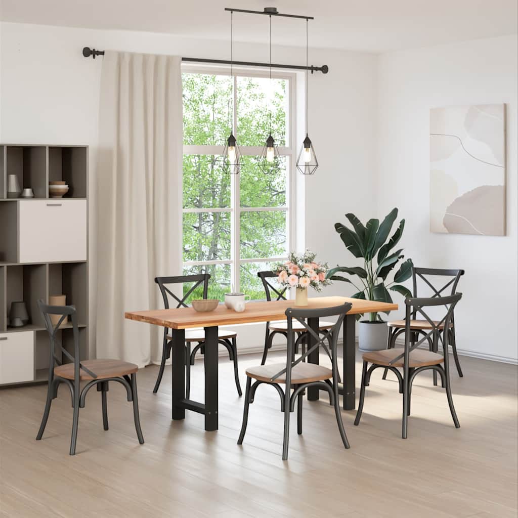 Eettafelpoten 2 st 50x(72-73) cm staal zwart
