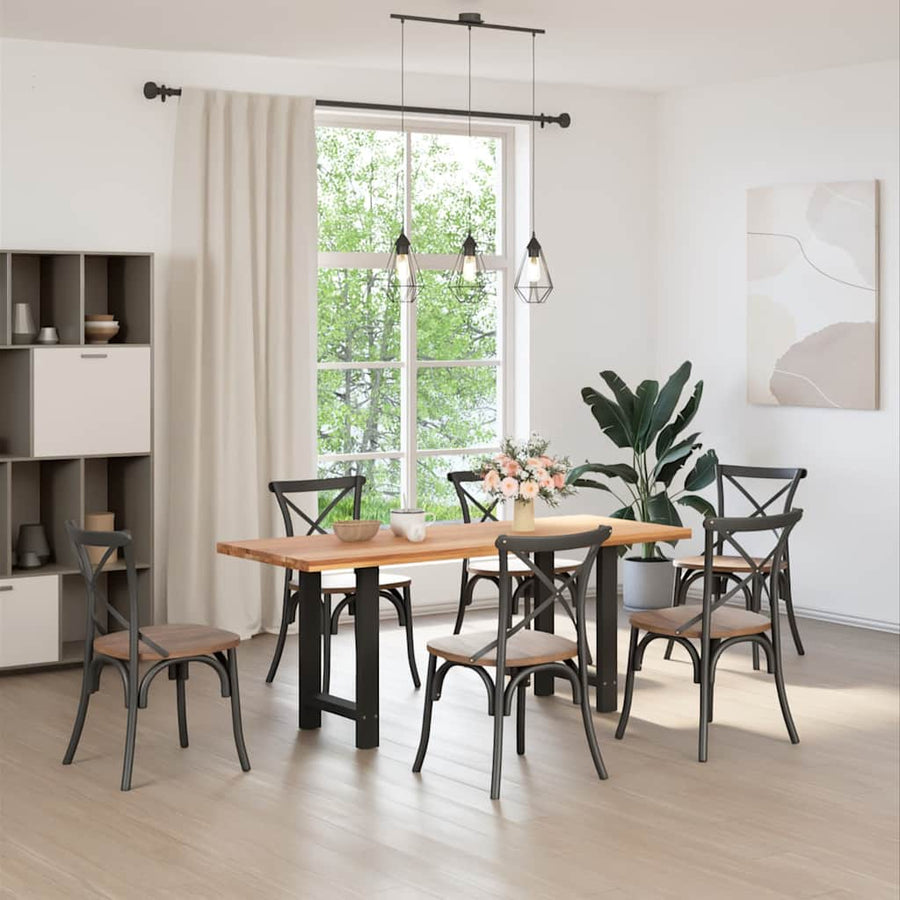 Eettafelpoten 2 st 50x(72-73) cm staal zwart