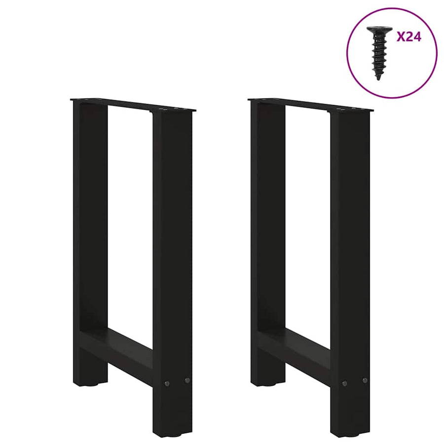 Eettafelpoten 2 st 50x(72-73) cm staal zwart