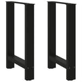 Eettafelpoten 2 st 60x(72-73) cm staal zwart