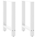 Eettafelpoten 2 st 60x(72-73) cm staal wit