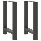 Tafelpoten 2 st 60x72-73 cm staal antraciet