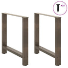 Dining table legs 2 pcs 70x(72-73) cm natural steel