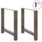 Tafelpoten 2 st 70x72-73 cm staal naturel