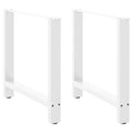 Eettafelpoten 2 st 80x(72-73) cm staal wit