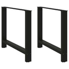 Dining table legs 2 pcs 90x(72-73) cm steel black
