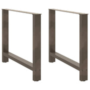 Tafelpoten 2 st 90x72-73 cm staal naturel