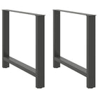 Tafelpoten 2 st 100x72 cm staal antraciet