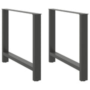 Tafelpoten 2 st 100x72 cm staal antraciet